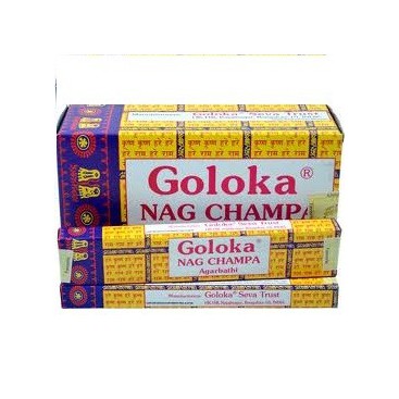 Incienso Goloka NagChampa 16 g x 12 cajas * Tienda de minerales y joyería