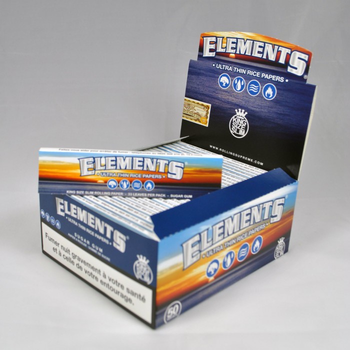3 x BOX = ELEMENTS®  King Size Slim •ULTRA THIN RICE PAPERS• 150× 