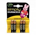 4 Piles Duracell Simply AAA LR03