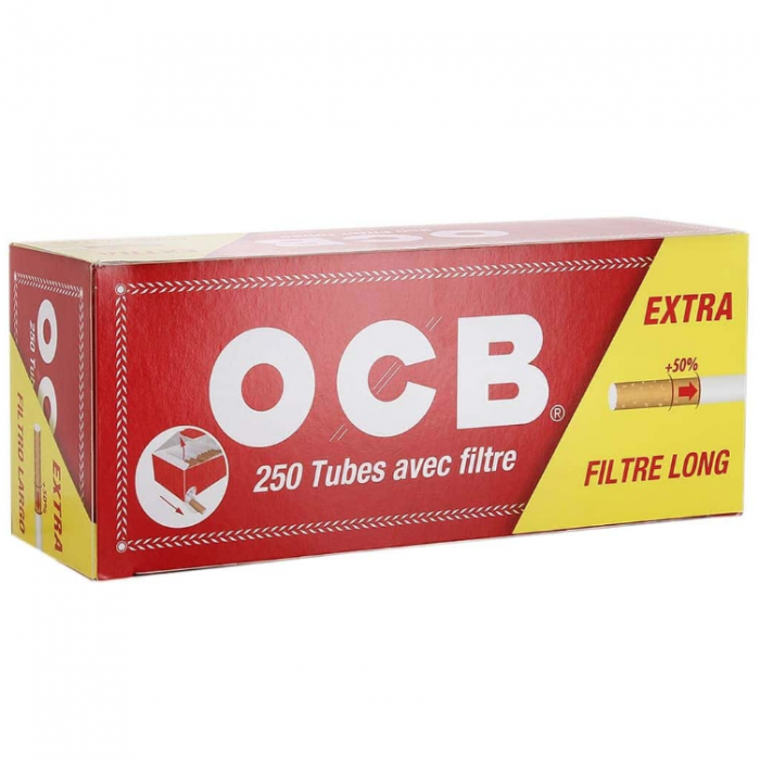 Tubo OCB Extra Cigarette, Filtro largo 25mm