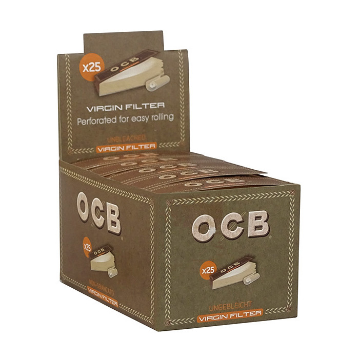 OCB VIRGIN FILTER TIPS UNBLEACHED PERFORATED FOR EASY ROLLING PAPERS BOOKLETS 