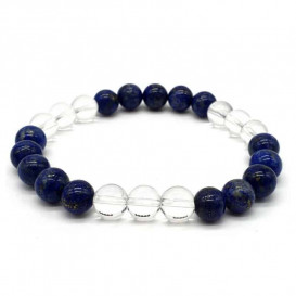 Lapis lazuli & Rock crystal bracelet