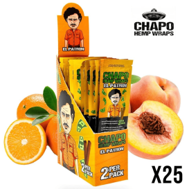 Boite 25 Sachets Blunt Chapo El Patron (Peche Orange)