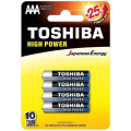 Blister com 4 pilhas Toshiba LR3 AAA