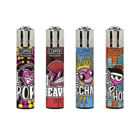 4 x Briquet Clipper I Love Music