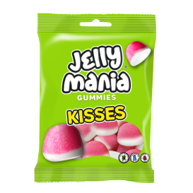 Bonbon Jelly Mania Bisous Fraise - Boîte de 18 sachets