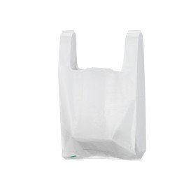 500 x Sac plastique à bretelles 26x6x45cm 50 Micron